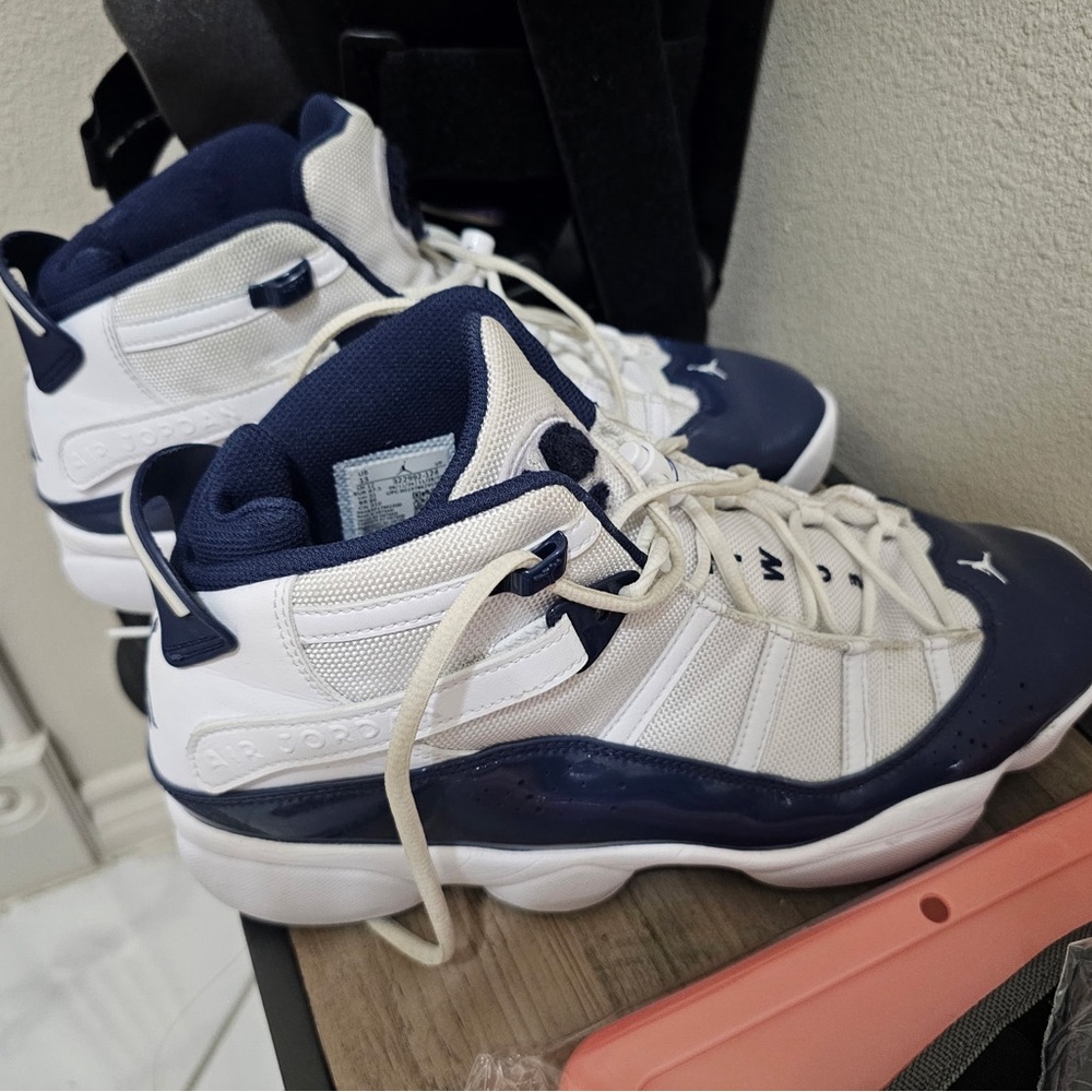 Nike Jordan 6 rings White and Navy Sneakers